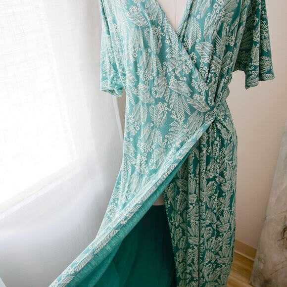 white stuff Tropical Turquoise midi dress size M - Picture 3 of 6